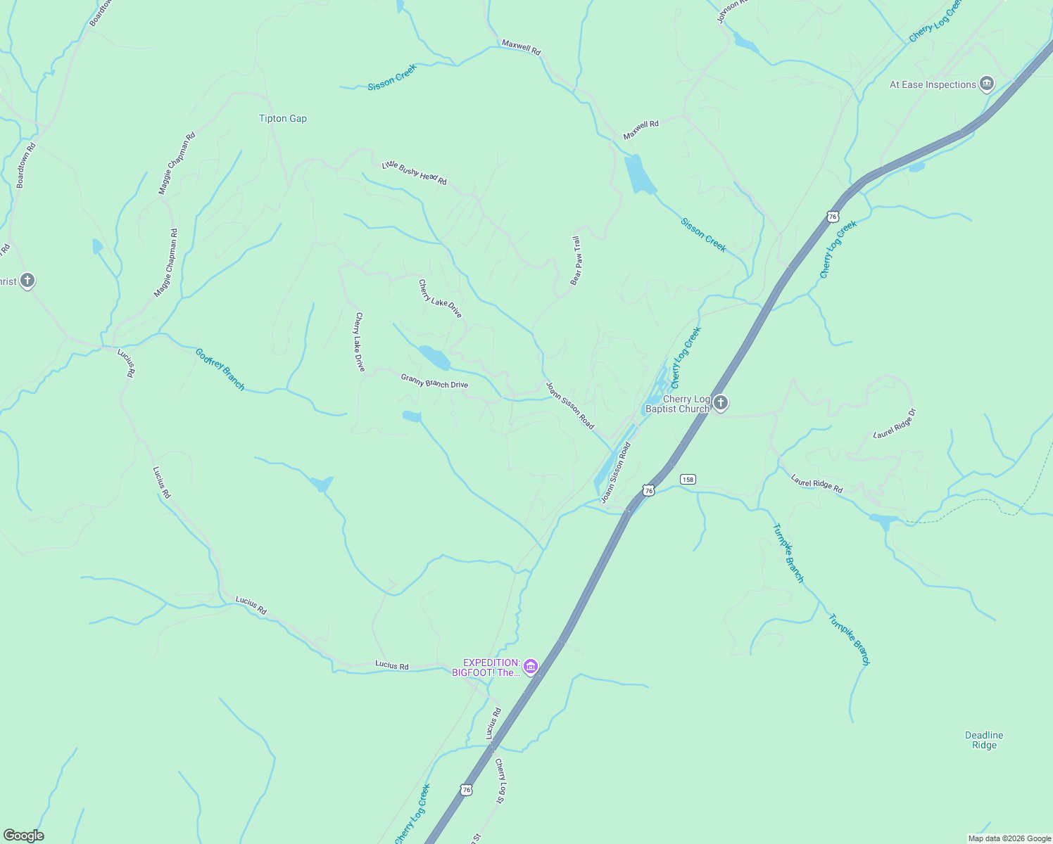 map of restaurants, bars, coffee shops, grocery stores, and more near 237 Dupont Drive in Blue Ridge