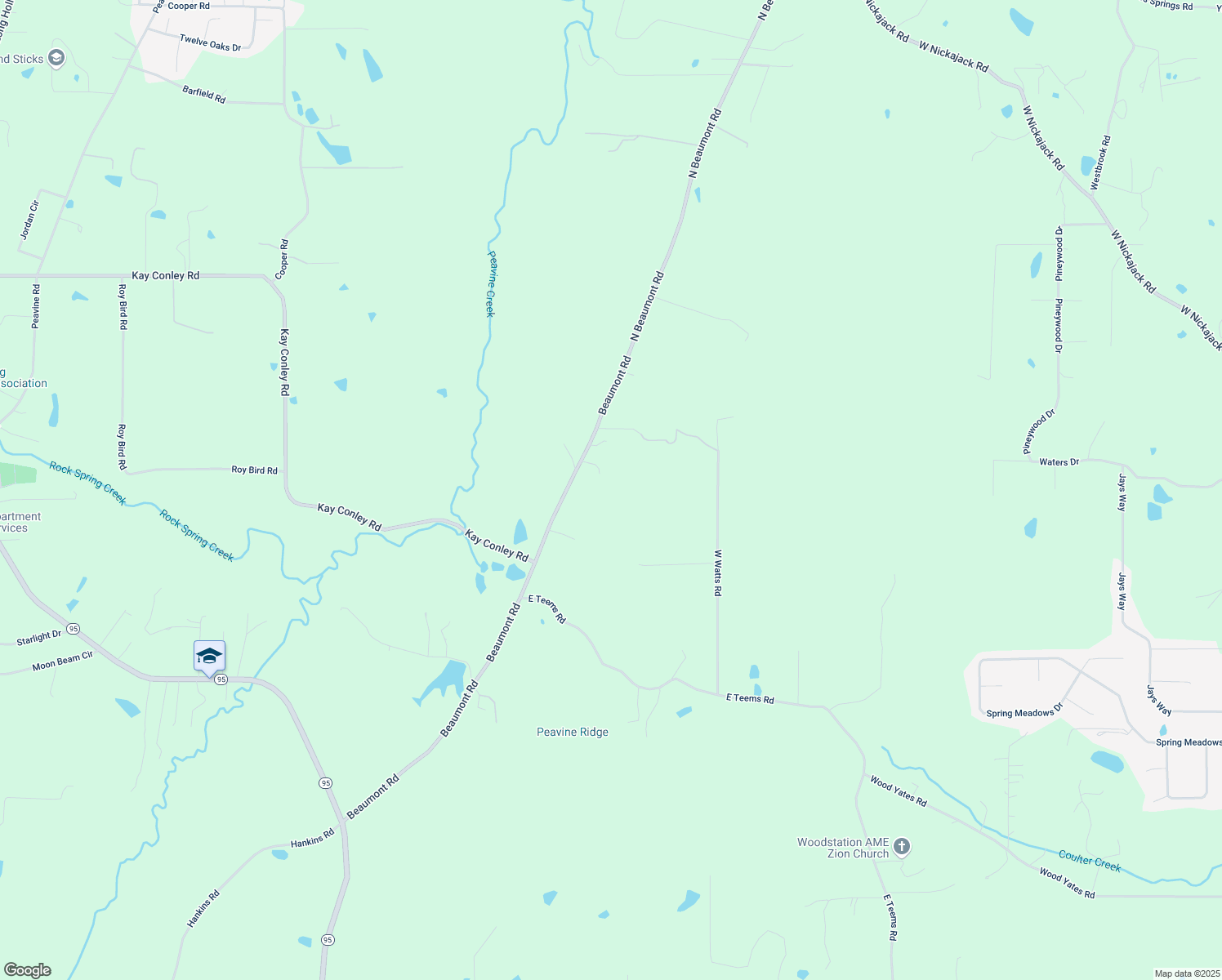 map of restaurants, bars, coffee shops, grocery stores, and more near 1230 Beaumont Road in Ringgold
