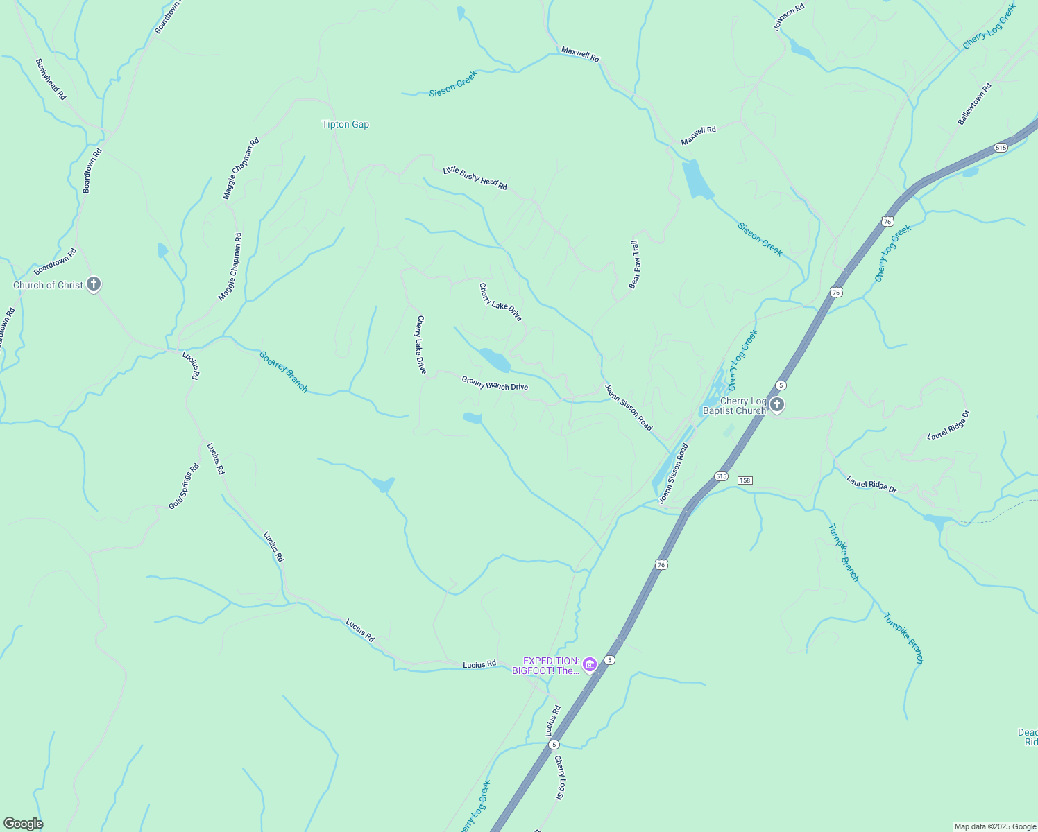 map of restaurants, bars, coffee shops, grocery stores, and more near 97 Doyle Carder Parkway in Blue Ridge