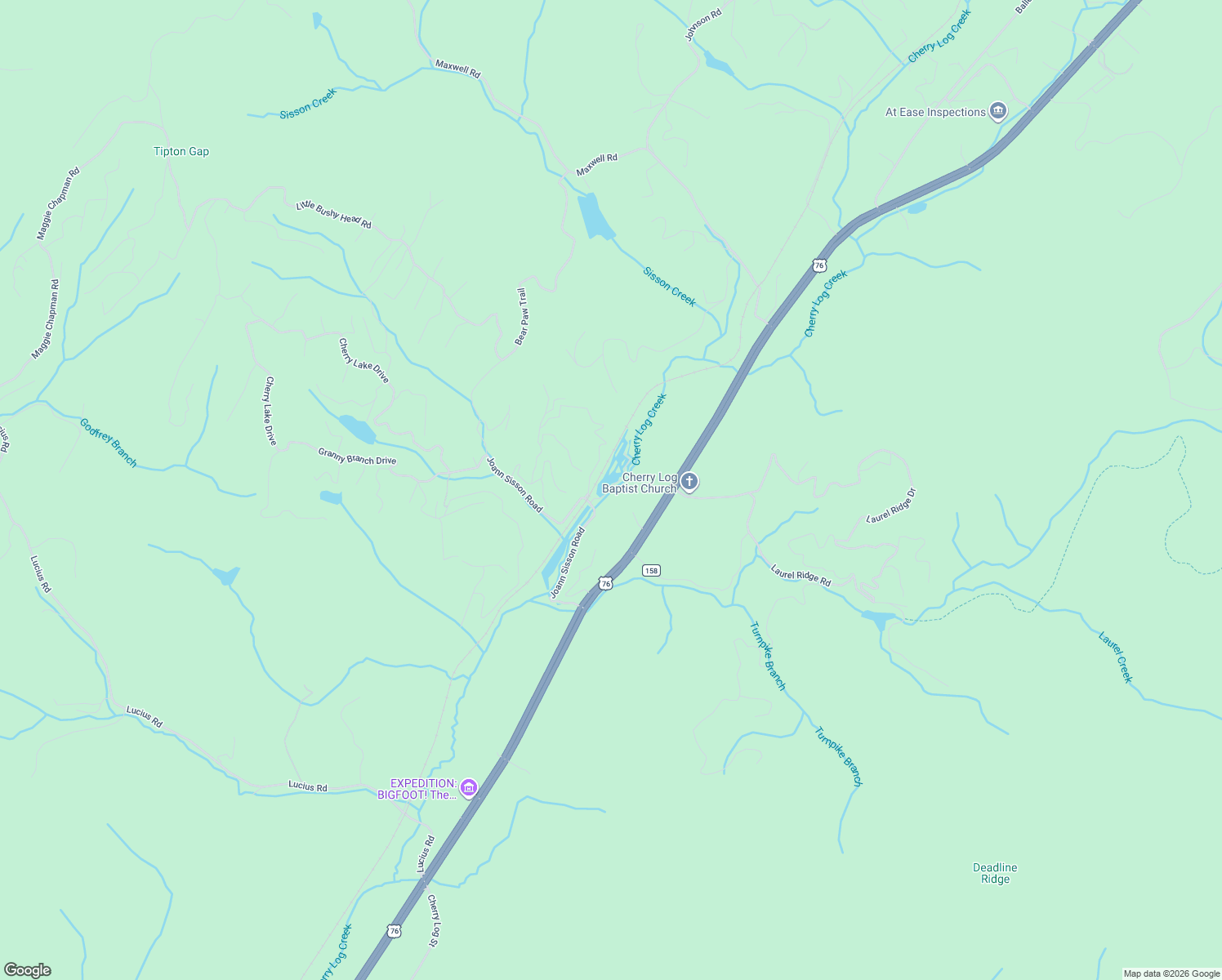 map of restaurants, bars, coffee shops, grocery stores, and more near 64 Bear Lake Drive in Blue Ridge