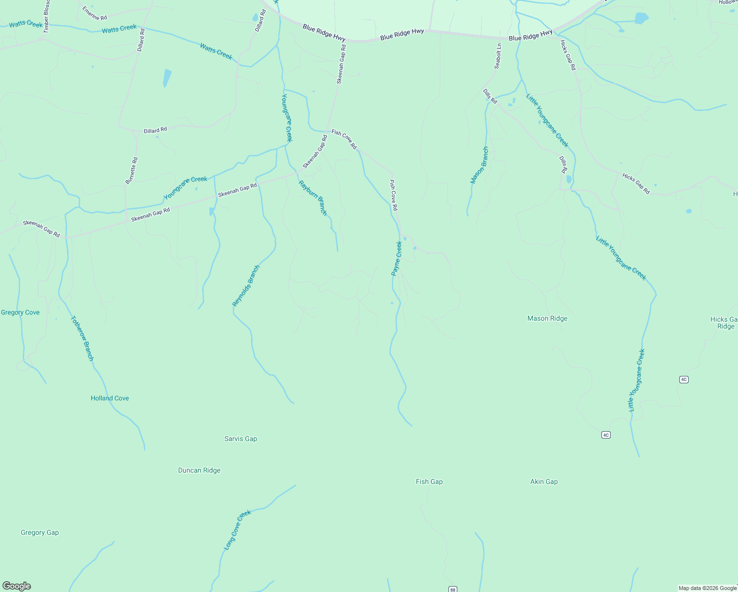 map of restaurants, bars, coffee shops, grocery stores, and more near 555 Knights Gap in Blairsville