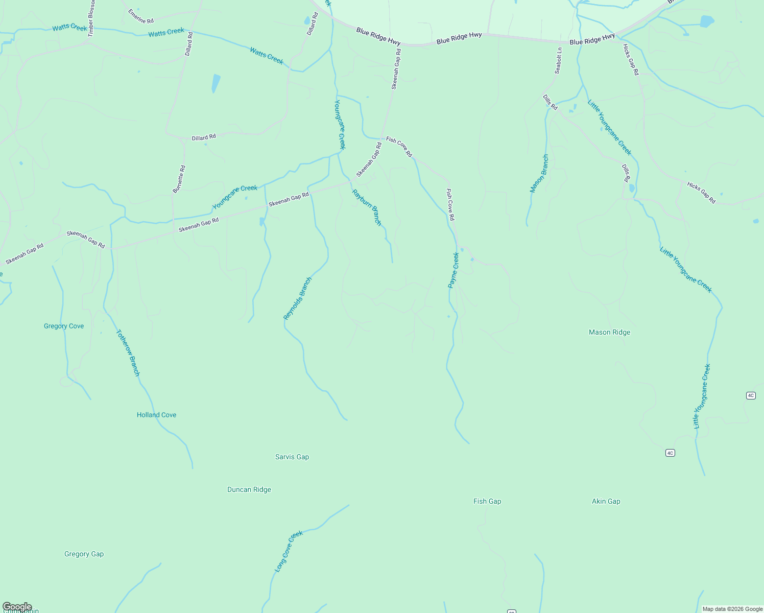 map of restaurants, bars, coffee shops, grocery stores, and more near 218 Knights Gap in Blairsville