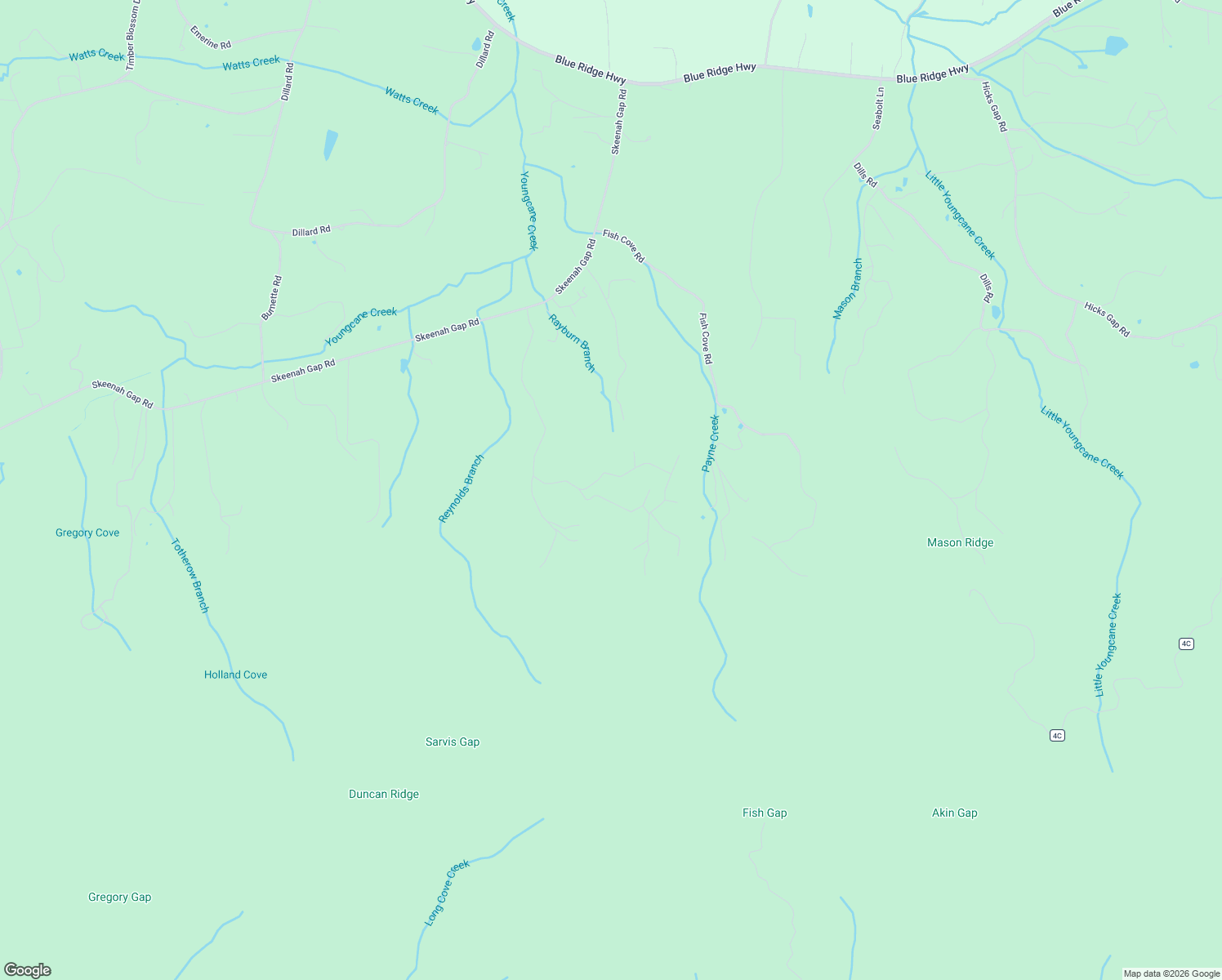 map of restaurants, bars, coffee shops, grocery stores, and more near 218 Knights Gap in Blairsville