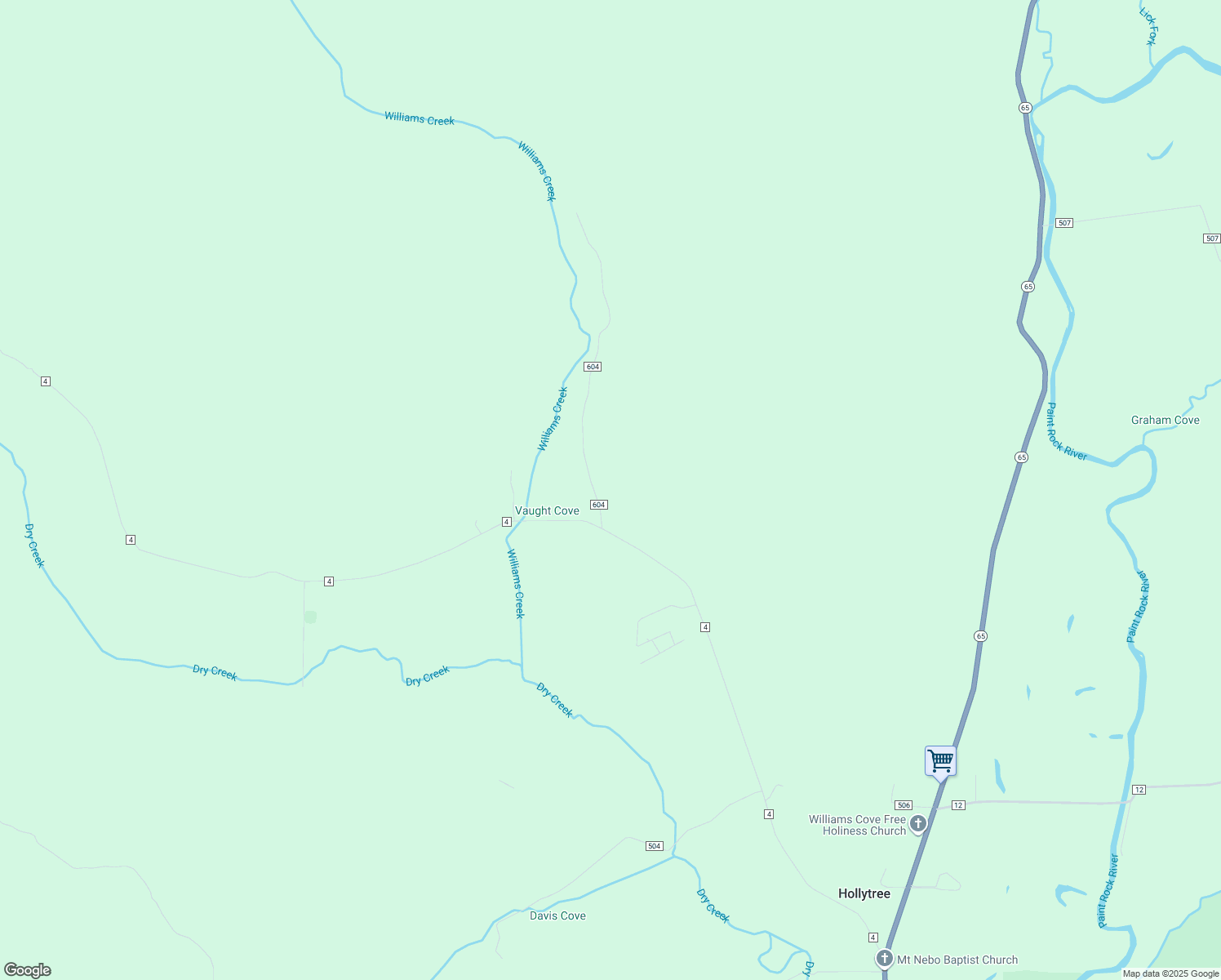 map of restaurants, bars, coffee shops, grocery stores, and more near in Hollytree