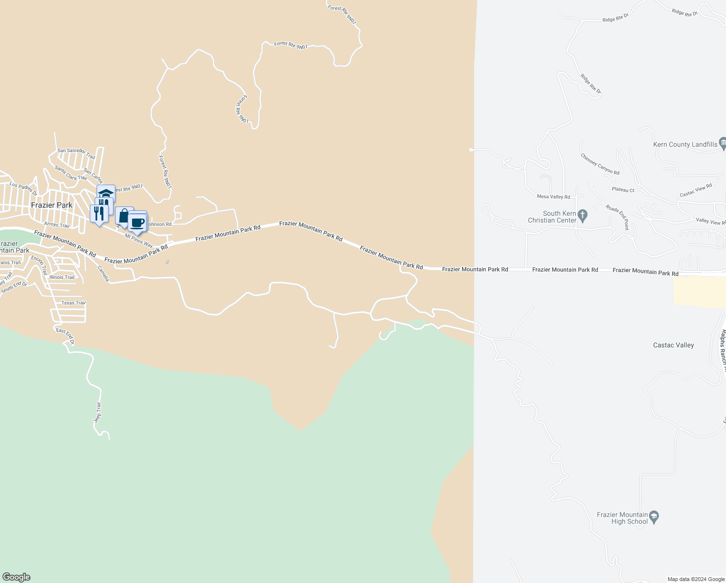 map of restaurants, bars, coffee shops, grocery stores, and more near in Lebec