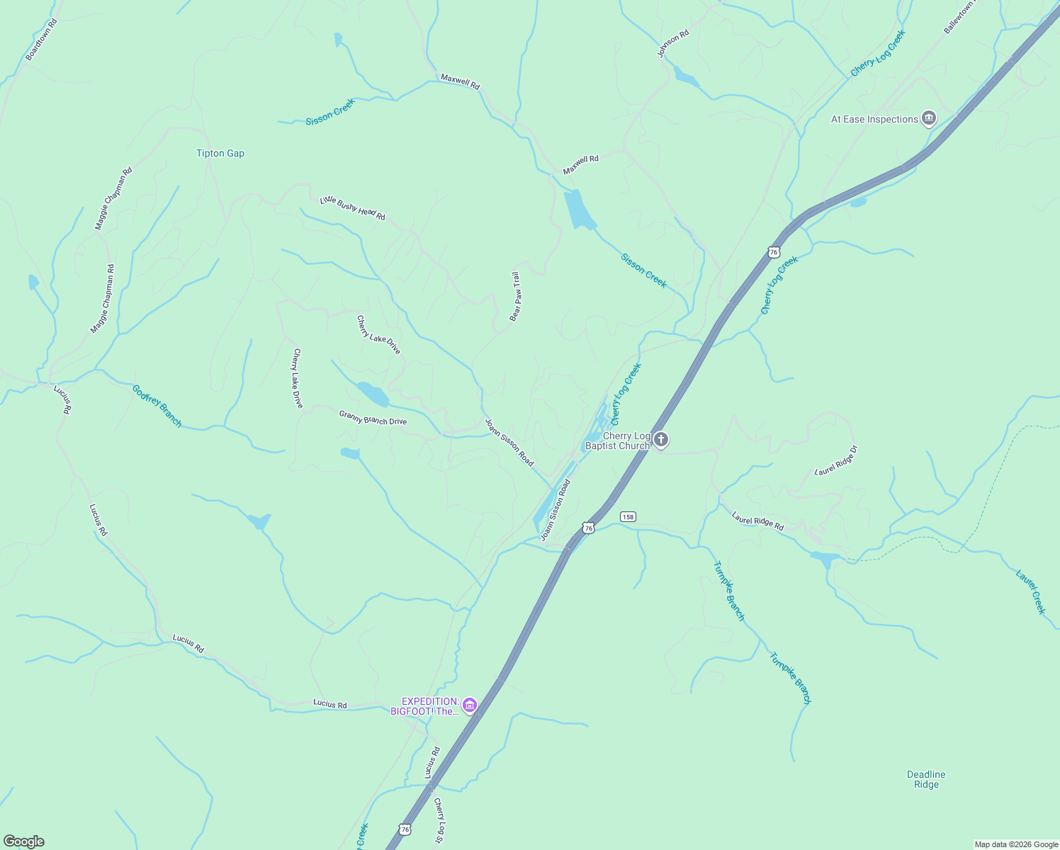 map of restaurants, bars, coffee shops, grocery stores, and more near 125 Lloyd Shove Drive in Blue Ridge