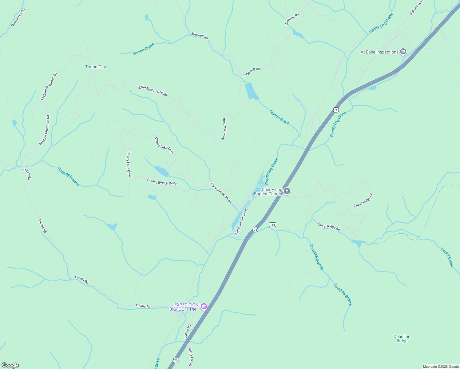 map of restaurants, bars, coffee shops, grocery stores, and more near 679 Mountain View Circle in Blue Ridge