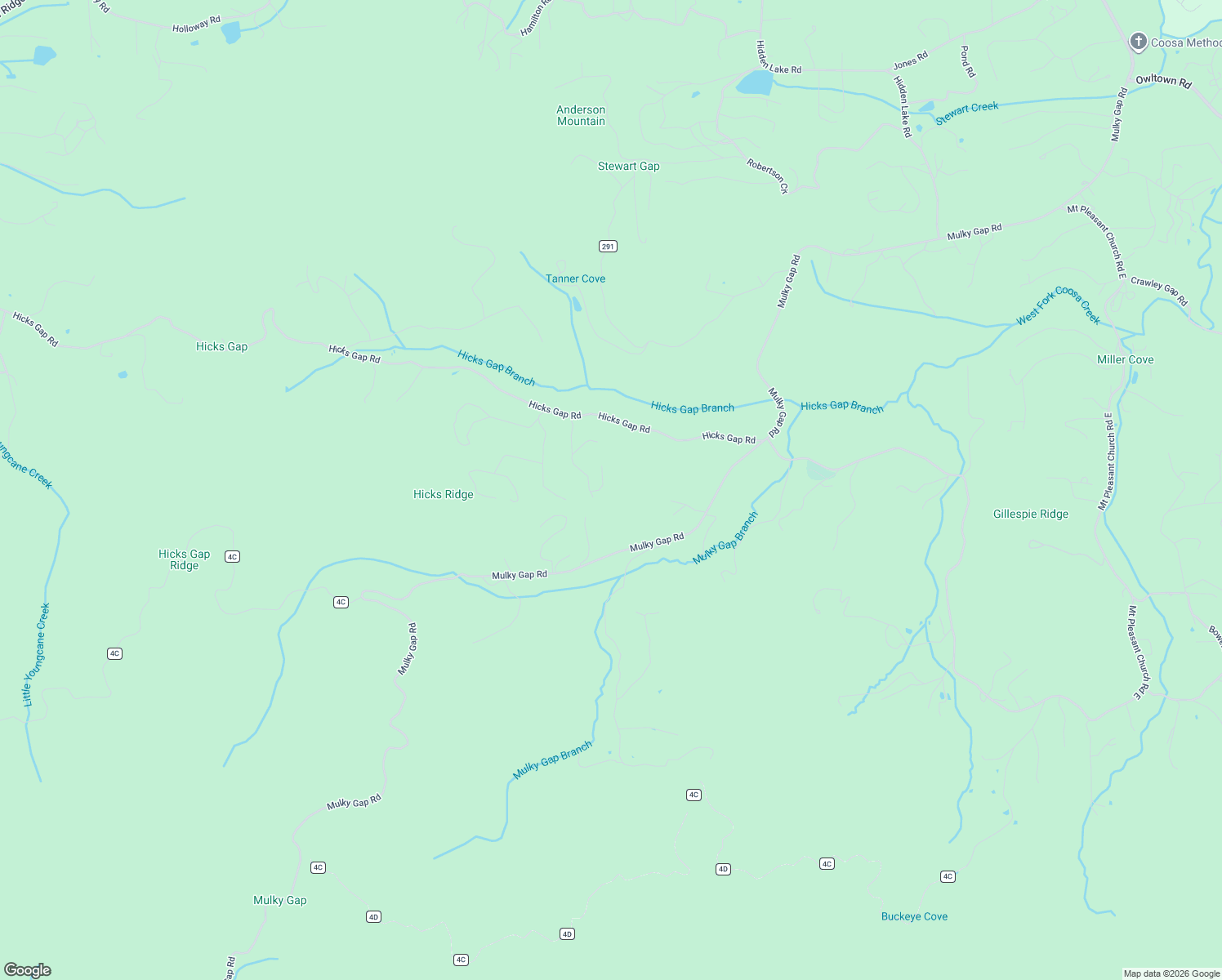 map of restaurants, bars, coffee shops, grocery stores, and more near 44 Bobcat Bend in Blairsville