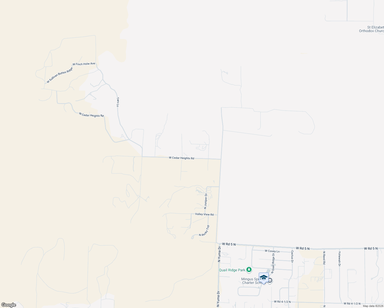 map of restaurants, bars, coffee shops, grocery stores, and more near 4885 Tanner Mountain Lane in Chino Valley