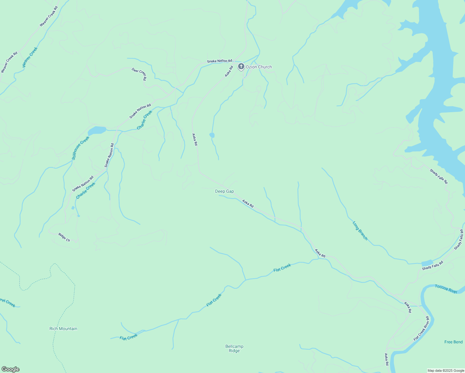 map of restaurants, bars, coffee shops, grocery stores, and more near 58 Scenic Ridge Road in Blue Ridge