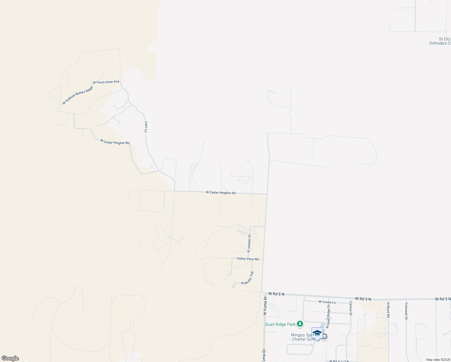 map of restaurants, bars, coffee shops, grocery stores, and more near 4885 Tanner Mountain Lane in Chino Valley