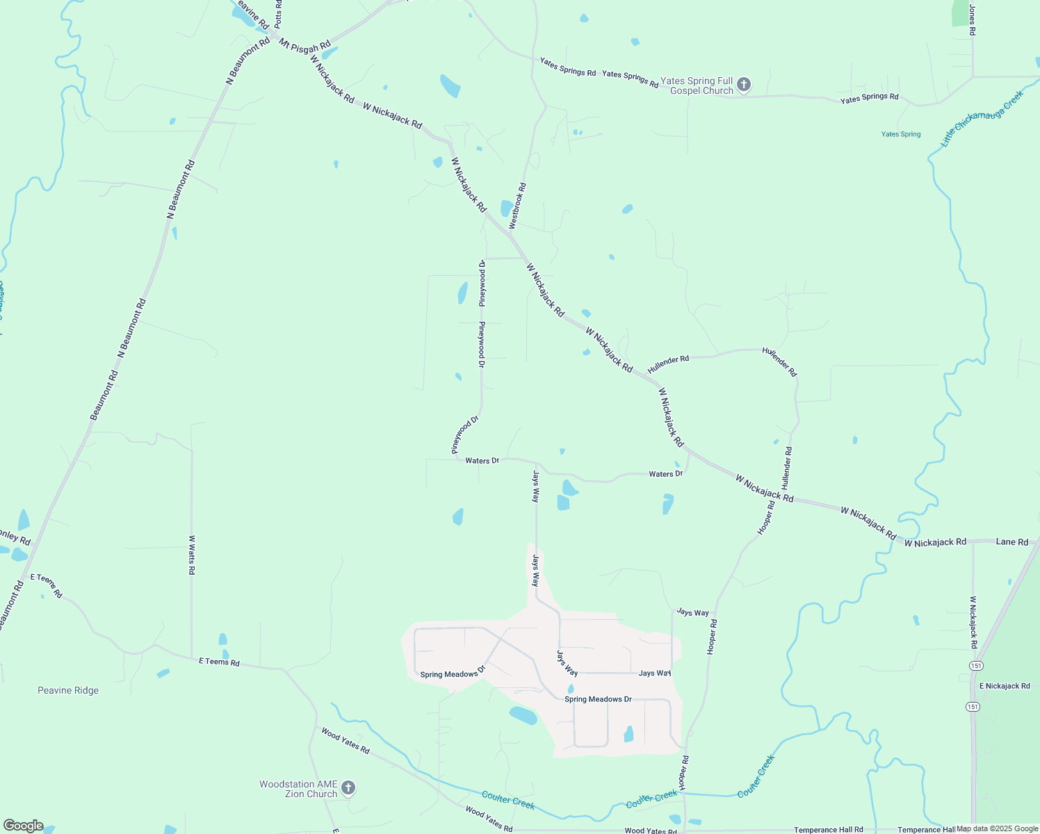map of restaurants, bars, coffee shops, grocery stores, and more near 137 Sylvia Drive in Ringgold