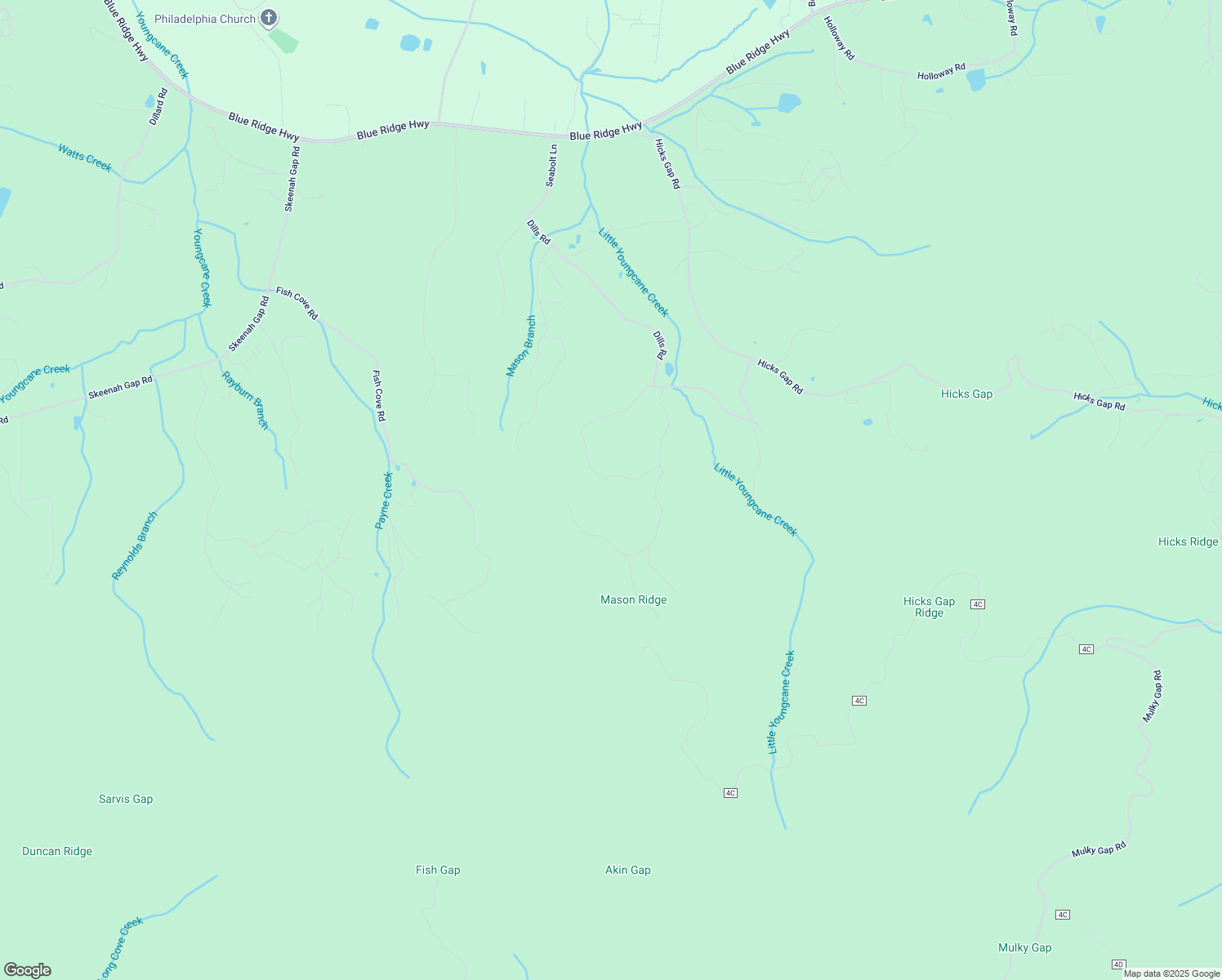 map of restaurants, bars, coffee shops, grocery stores, and more near 5630 Lonesome Pine Trail in Blairsville