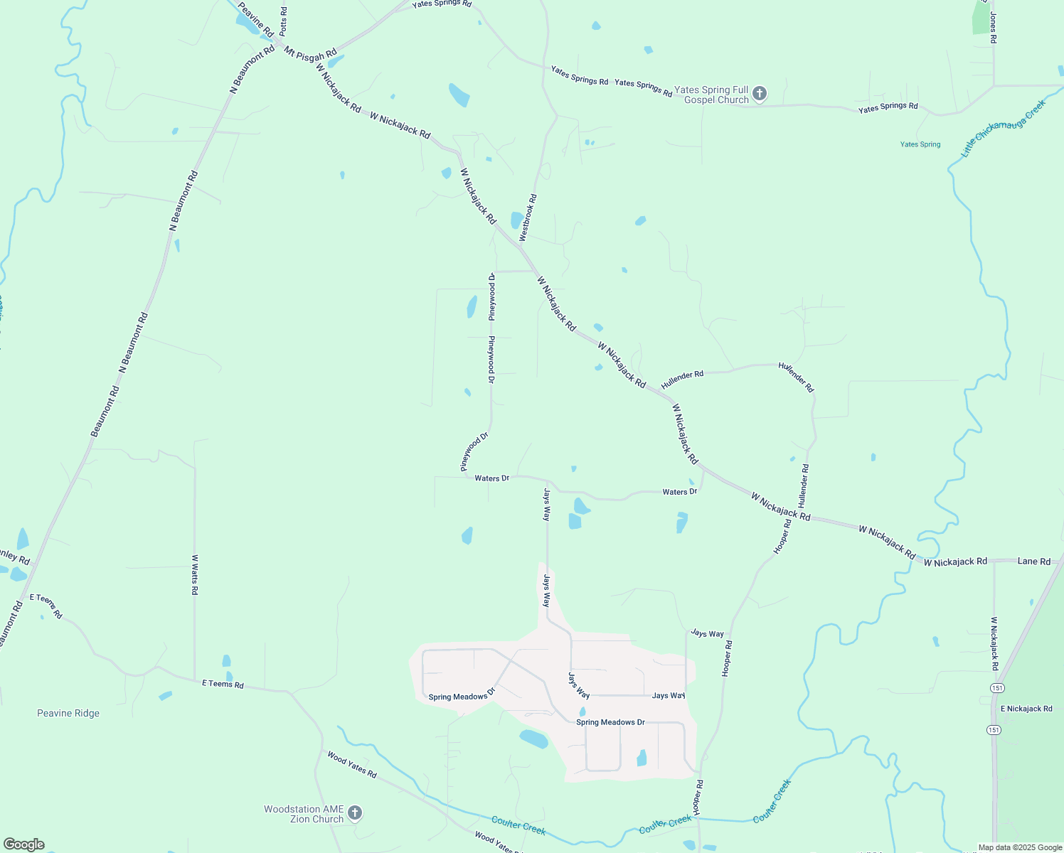 map of restaurants, bars, coffee shops, grocery stores, and more near 137 Sylvia Drive in Ringgold