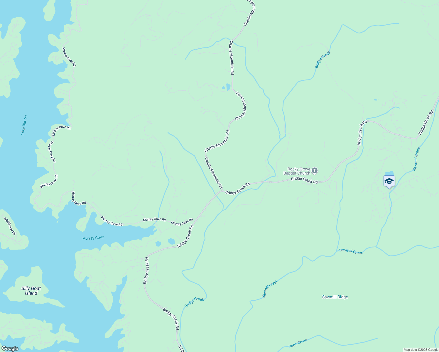 map of restaurants, bars, coffee shops, grocery stores, and more near 3507 Charlie Mountain Road in Tiger