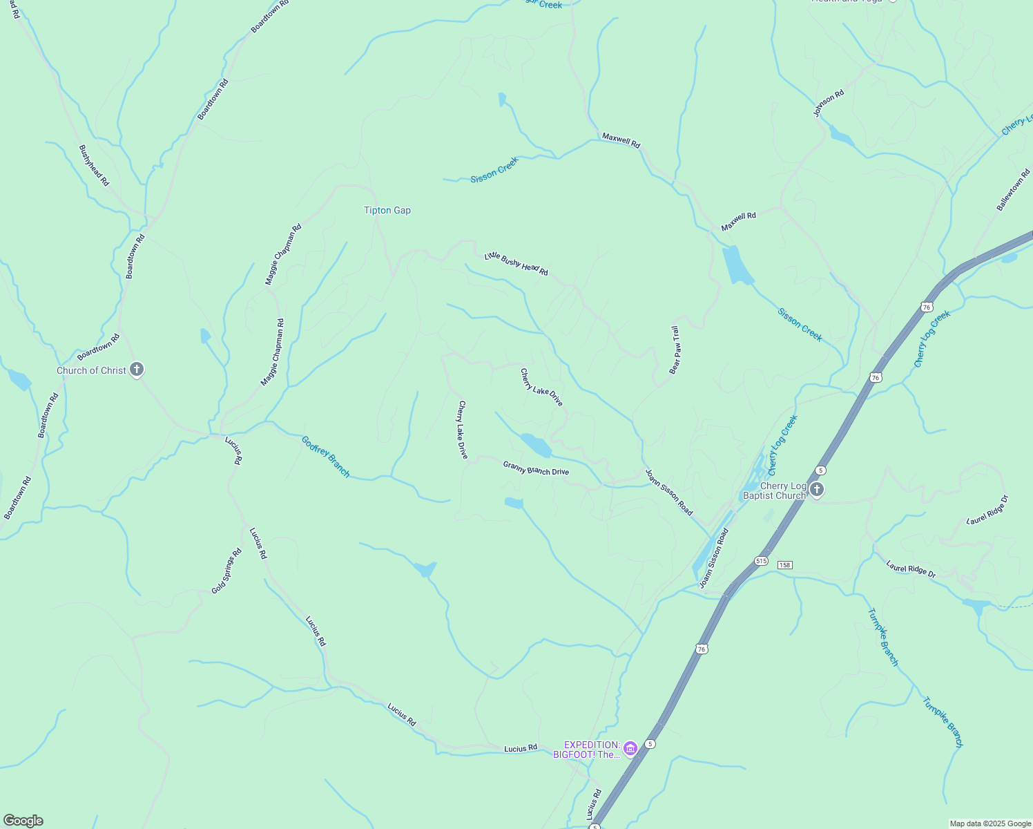 map of restaurants, bars, coffee shops, grocery stores, and more near 226 Lakeside Drive in Blue Ridge