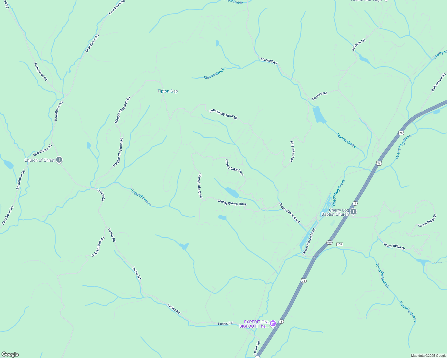 map of restaurants, bars, coffee shops, grocery stores, and more near 226 Lakeside Drive in Blue Ridge