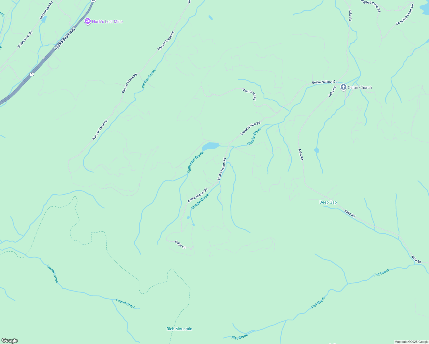 map of restaurants, bars, coffee shops, grocery stores, and more near 1390 Snake Nation Road in Blue Ridge