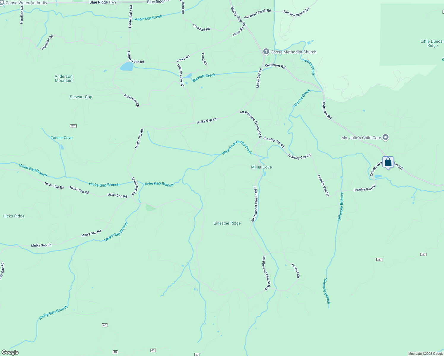 map of restaurants, bars, coffee shops, grocery stores, and more near 3647 Rothgeb Ridge Road in Blairsville
