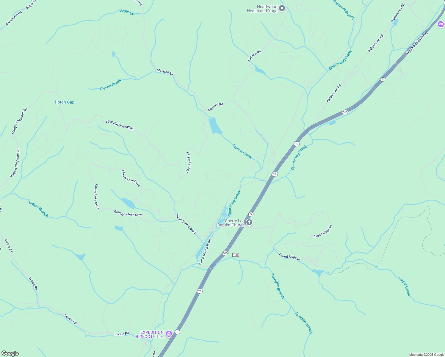 map of restaurants, bars, coffee shops, grocery stores, and more near 389 Tall Timber Mountain Road in Blue Ridge