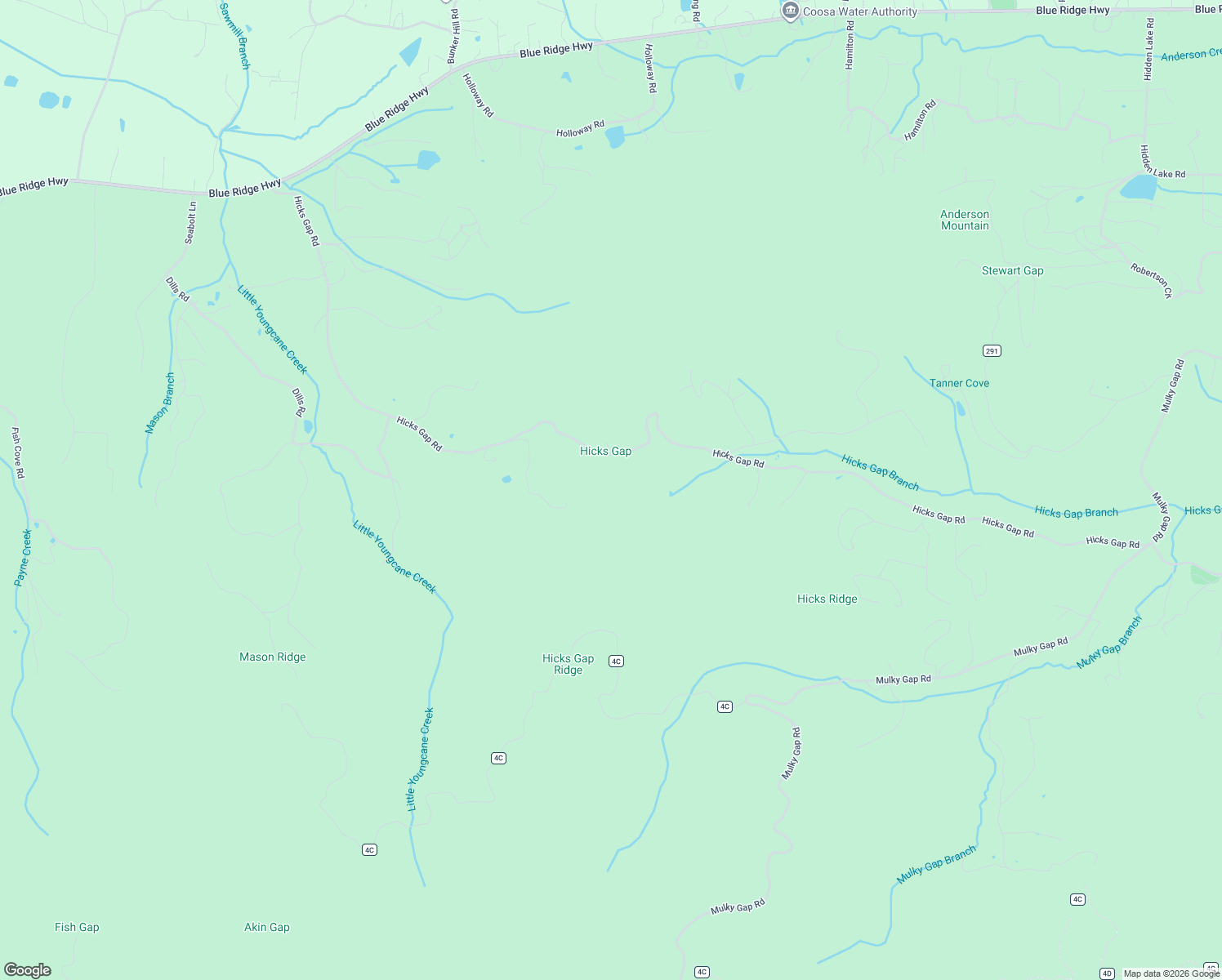 map of restaurants, bars, coffee shops, grocery stores, and more near 4808 Hicks Gap Road in Blairsville
