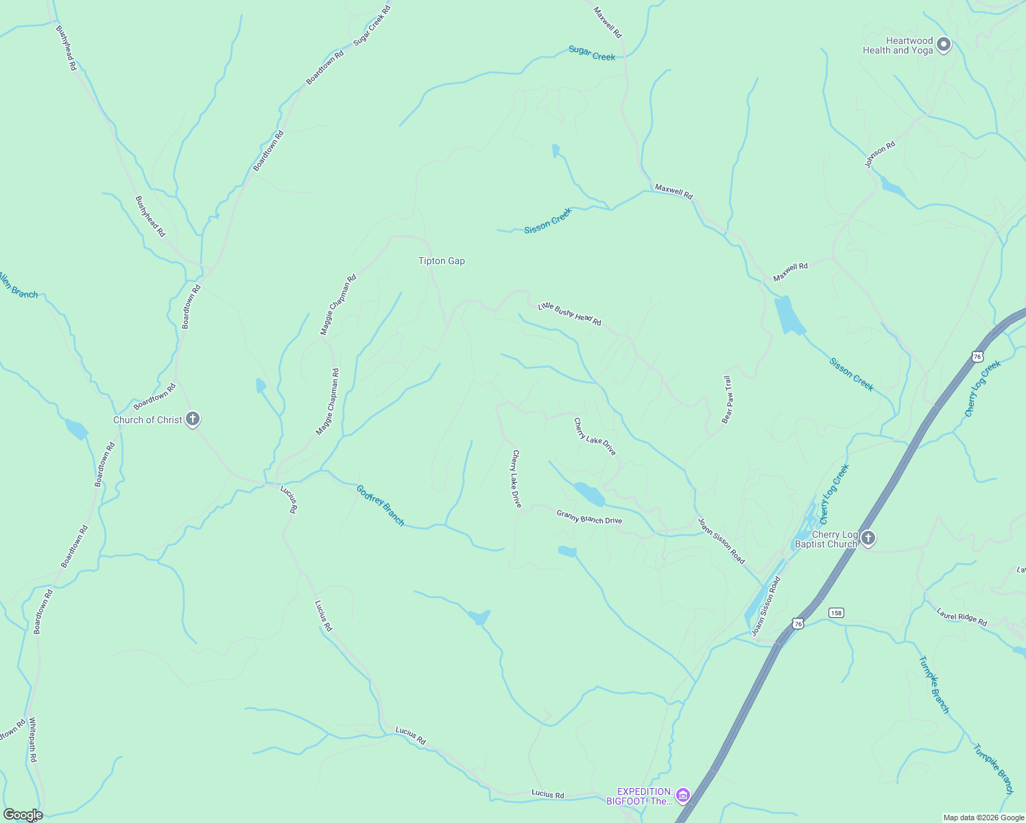 map of restaurants, bars, coffee shops, grocery stores, and more near 947 Cherry Lake Drive in Blue Ridge