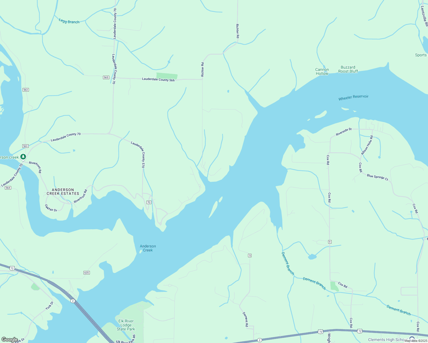 map of restaurants, bars, coffee shops, grocery stores, and more near 17520 Richter Road in Rogersville