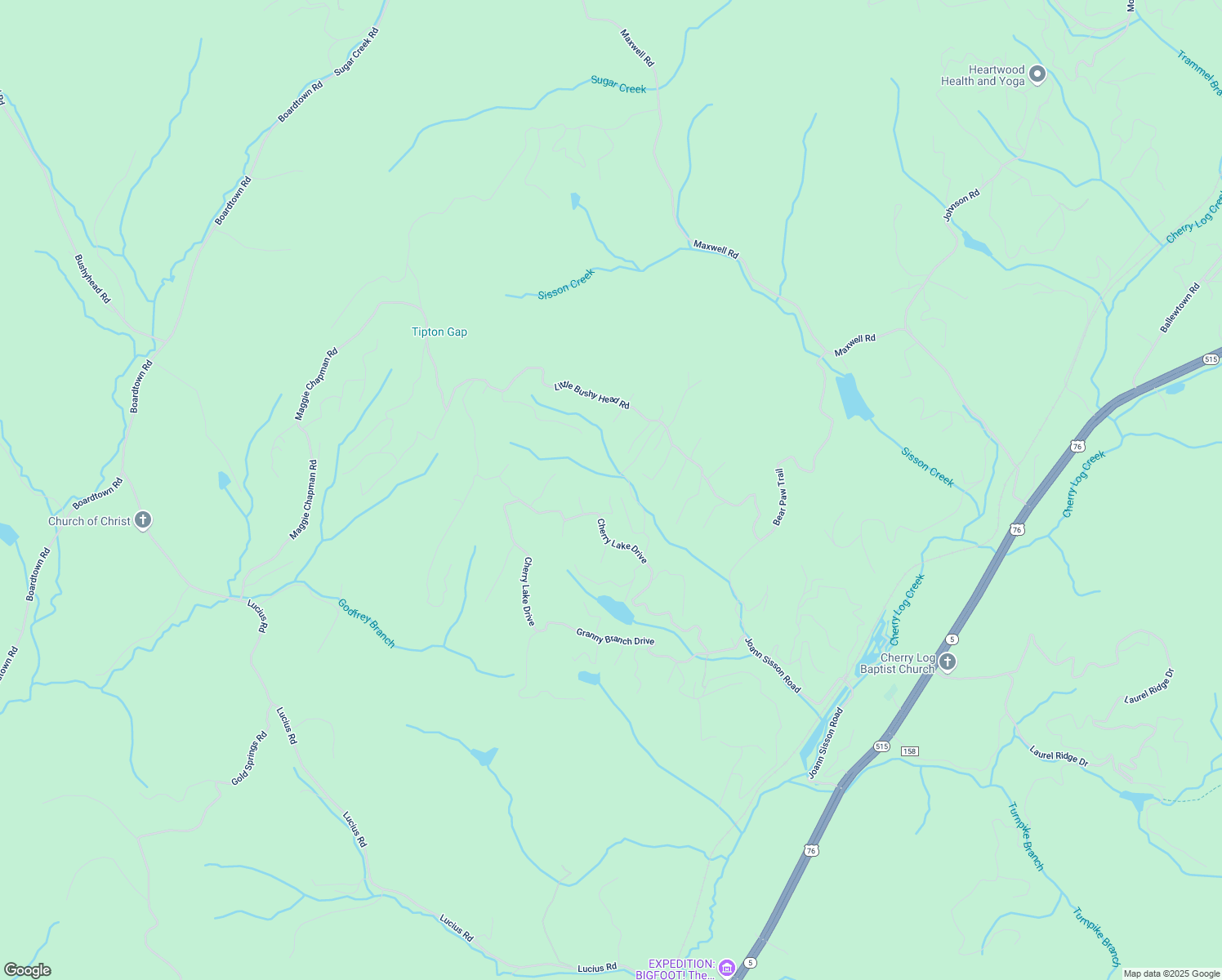 map of restaurants, bars, coffee shops, grocery stores, and more near 90 Holloway Circle in Blue Ridge