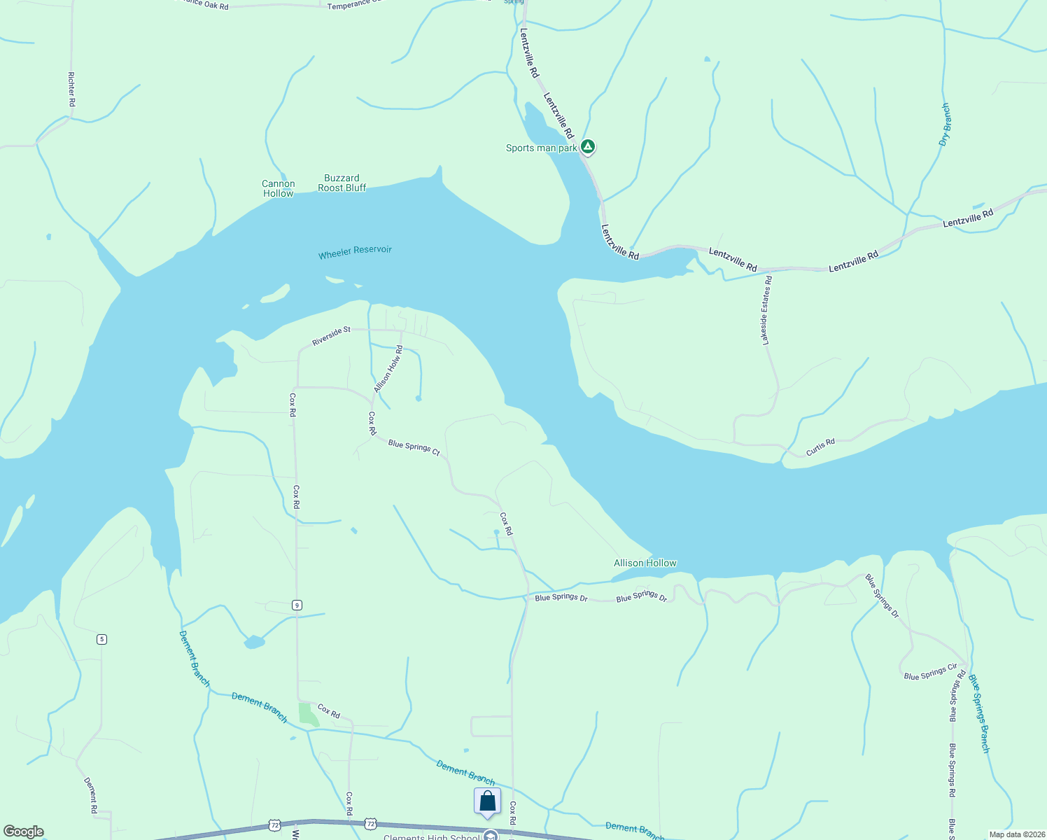 map of restaurants, bars, coffee shops, grocery stores, and more near 18809 Blackwell Road in Athens