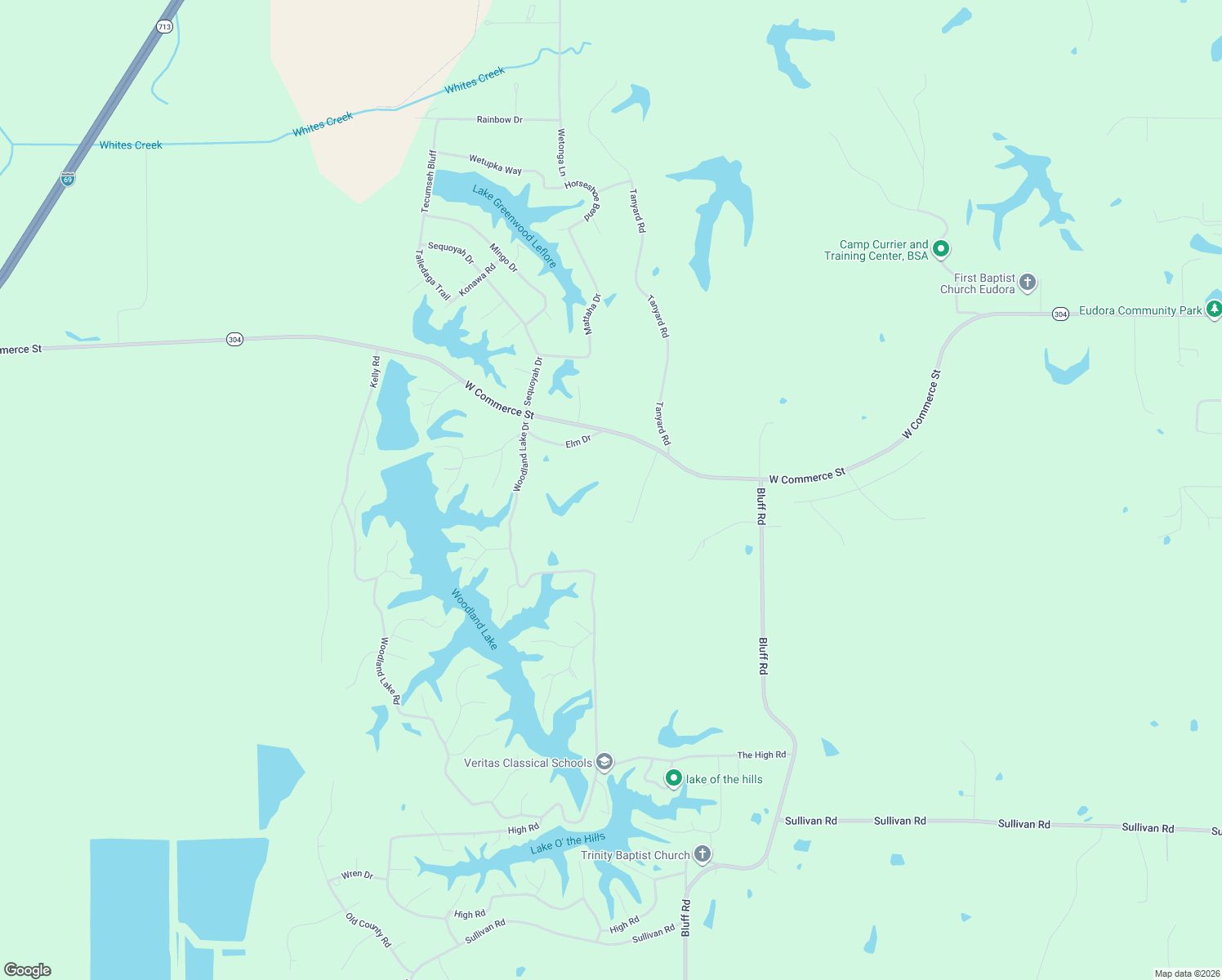 map of restaurants, bars, coffee shops, grocery stores, and more near 10977 Mississippi 304 in Hernando