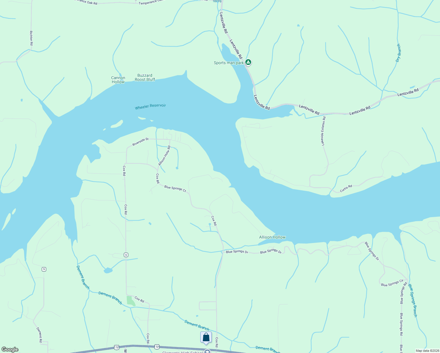 map of restaurants, bars, coffee shops, grocery stores, and more near 18809 Blackwell Road in Athens