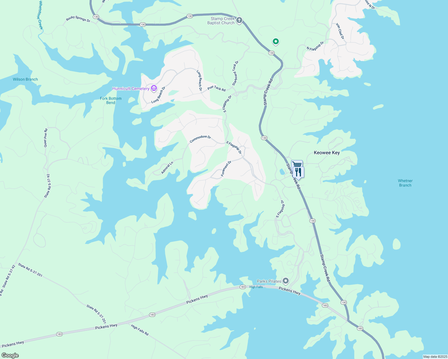map of restaurants, bars, coffee shops, grocery stores, and more near 21 Foremast Dr in Salem