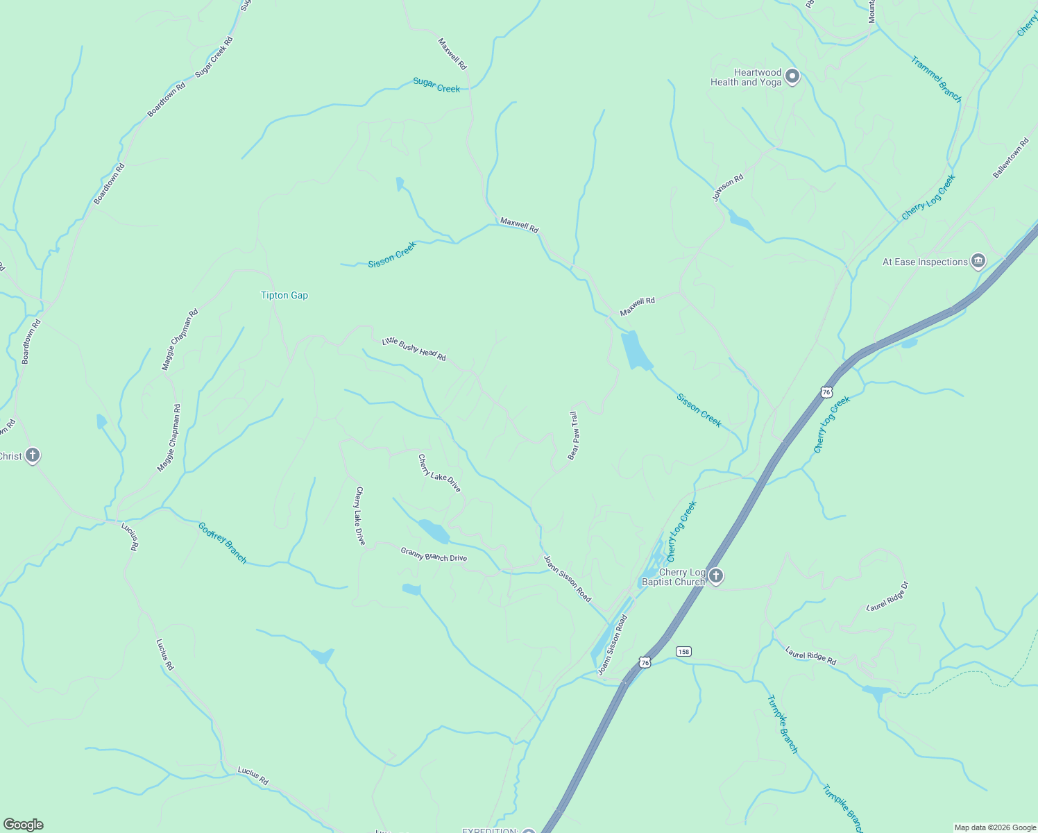 map of restaurants, bars, coffee shops, grocery stores, and more near 26 Loretta Drive in Blue Ridge