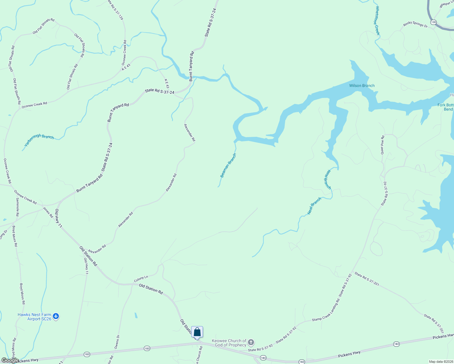 map of restaurants, bars, coffee shops, grocery stores, and more near in Keowee Key