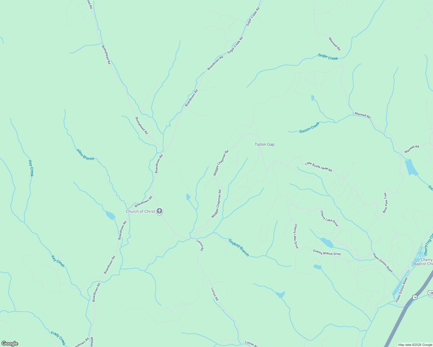 map of restaurants, bars, coffee shops, grocery stores, and more near 843 Maggie Chapman Road in Blue Ridge