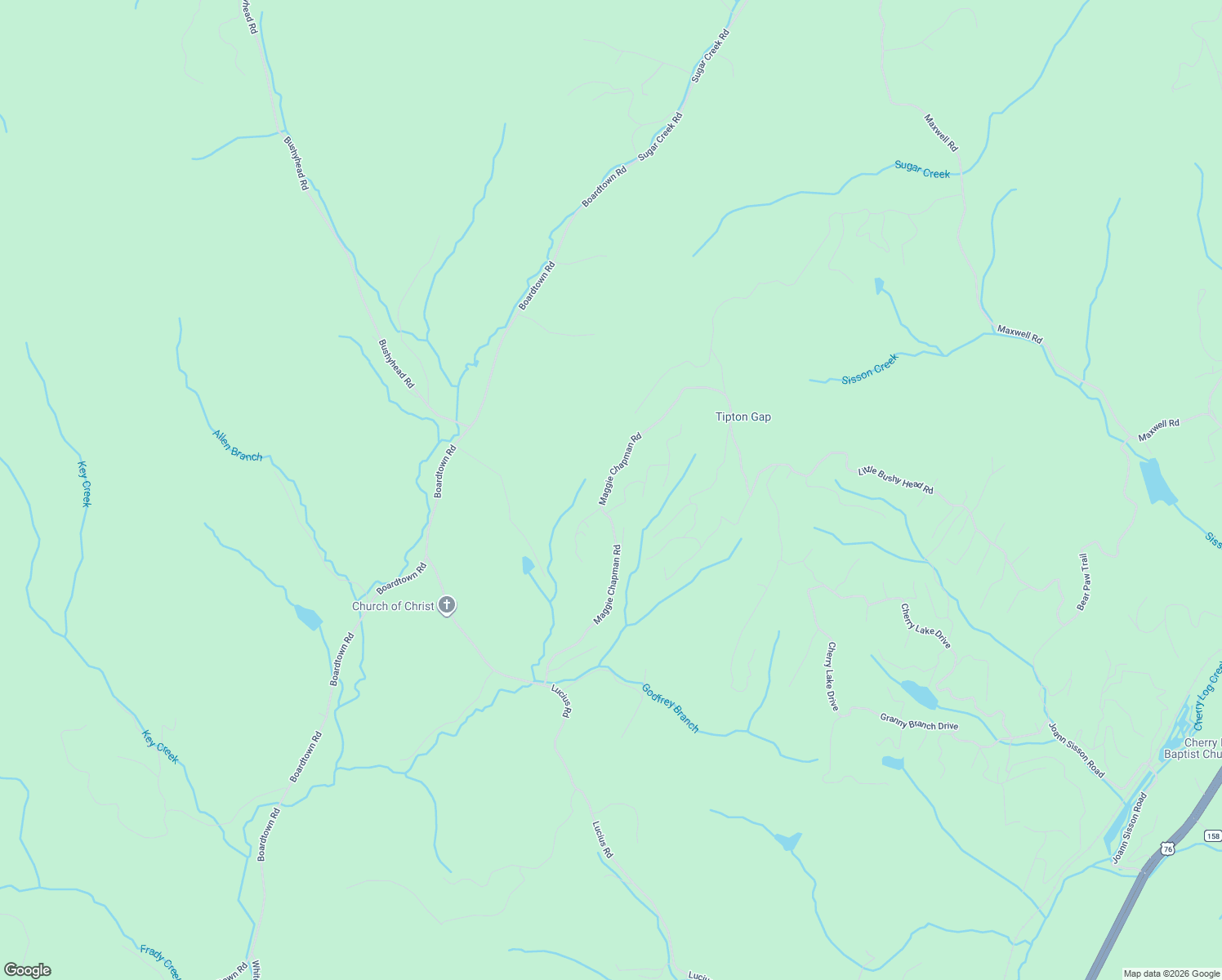 map of restaurants, bars, coffee shops, grocery stores, and more near 843 Maggie Chapman Road in Blue Ridge
