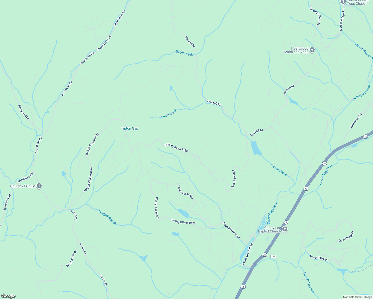 map of restaurants, bars, coffee shops, grocery stores, and more near 9 Joanna Court in Cherry Log