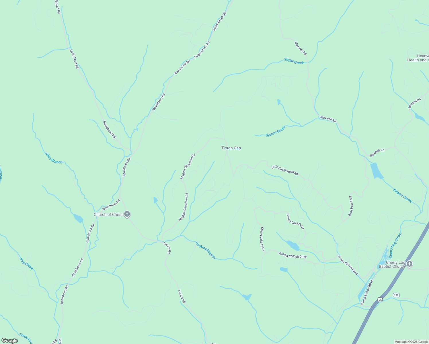 map of restaurants, bars, coffee shops, grocery stores, and more near 266 Chimney Rock Court in Blue Ridge