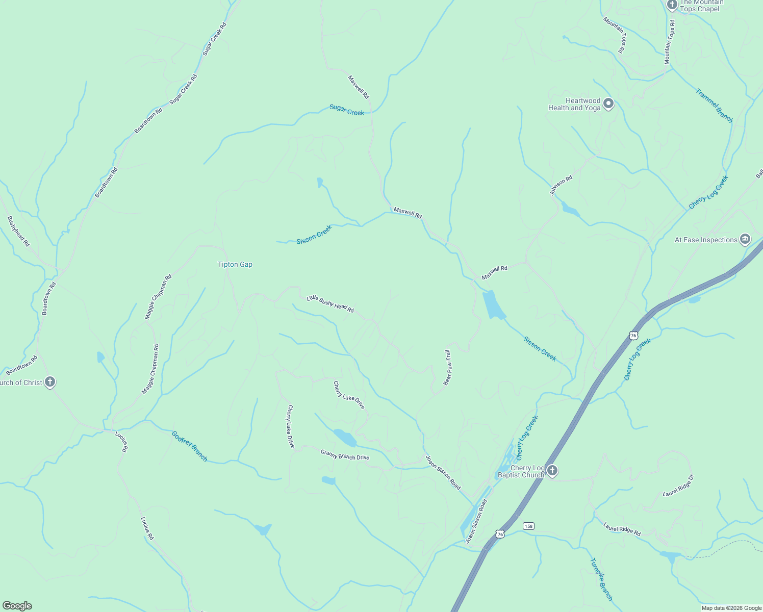 map of restaurants, bars, coffee shops, grocery stores, and more near 50 Casey Court in Blue Ridge