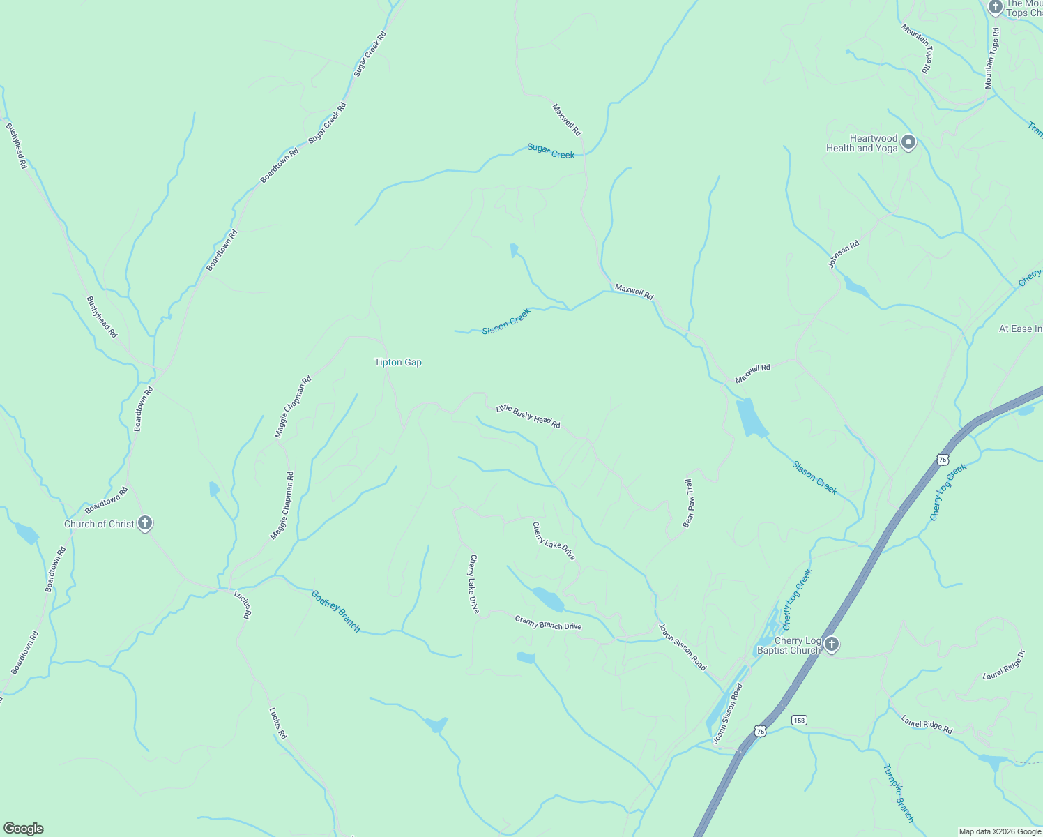 map of restaurants, bars, coffee shops, grocery stores, and more near 754 Little Bushy Head Road in Blue Ridge