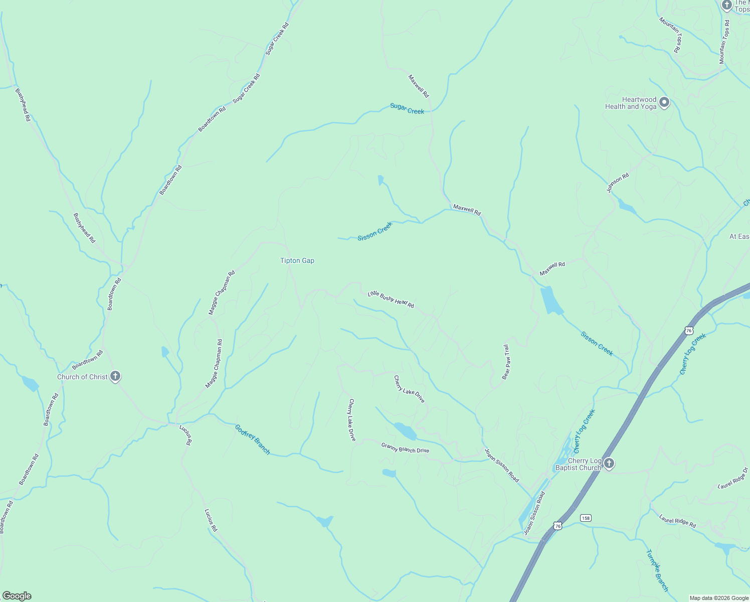 map of restaurants, bars, coffee shops, grocery stores, and more near 754 Little Bushy Head Road in Blue Ridge