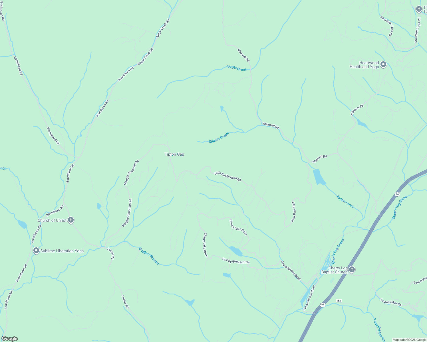 map of restaurants, bars, coffee shops, grocery stores, and more near 271 Little Bushy Head Road in Blue Ridge
