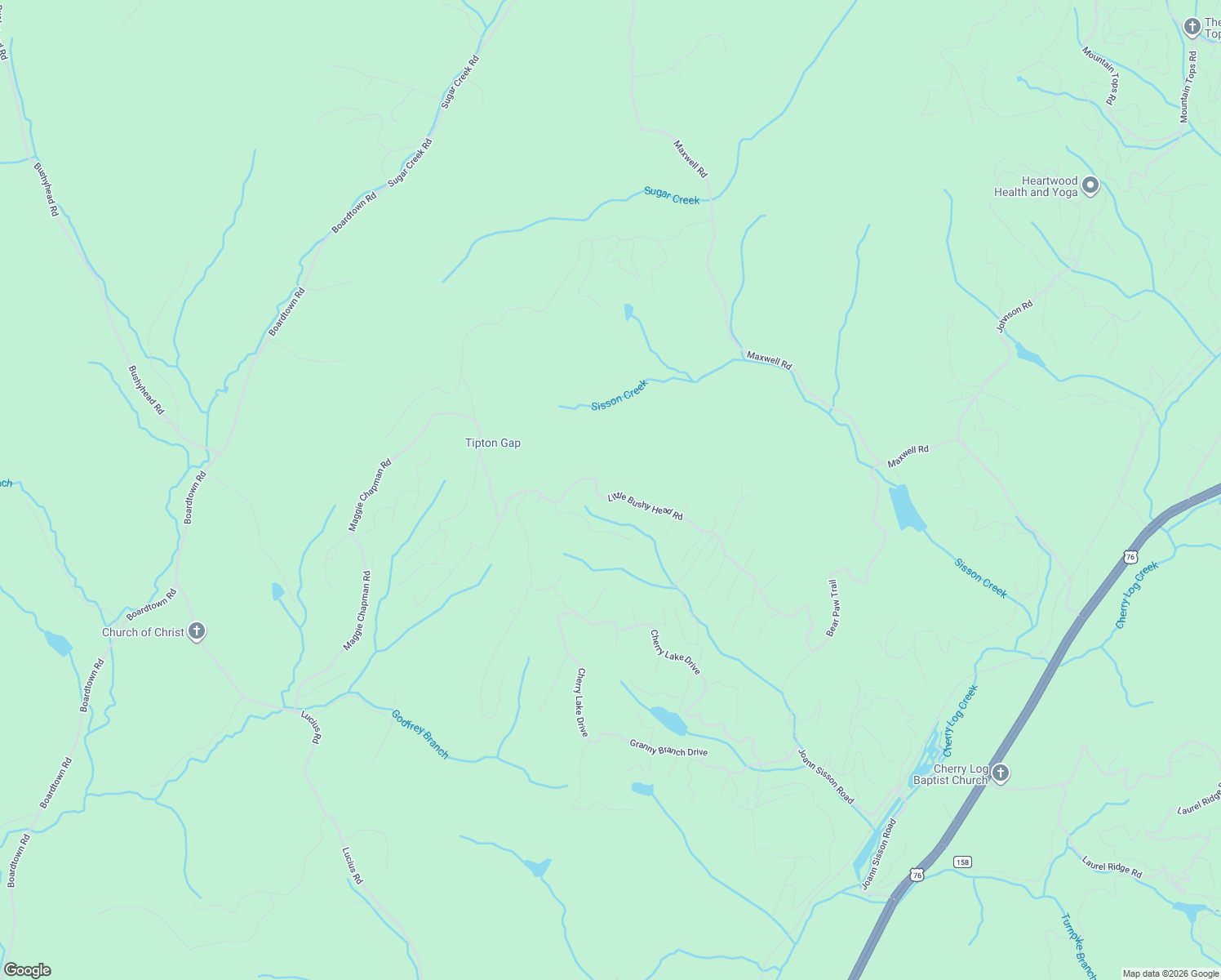 map of restaurants, bars, coffee shops, grocery stores, and more near 271 Little Bushy Head Road in Blue Ridge
