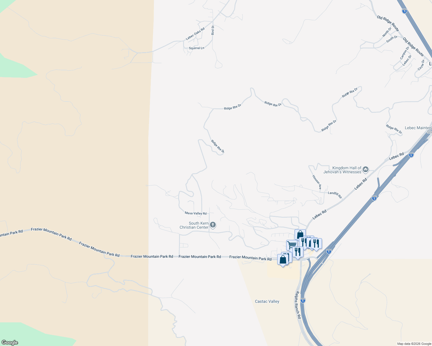 map of restaurants, bars, coffee shops, grocery stores, and more near 700 222 Chimney Canyon Rd in Lebec