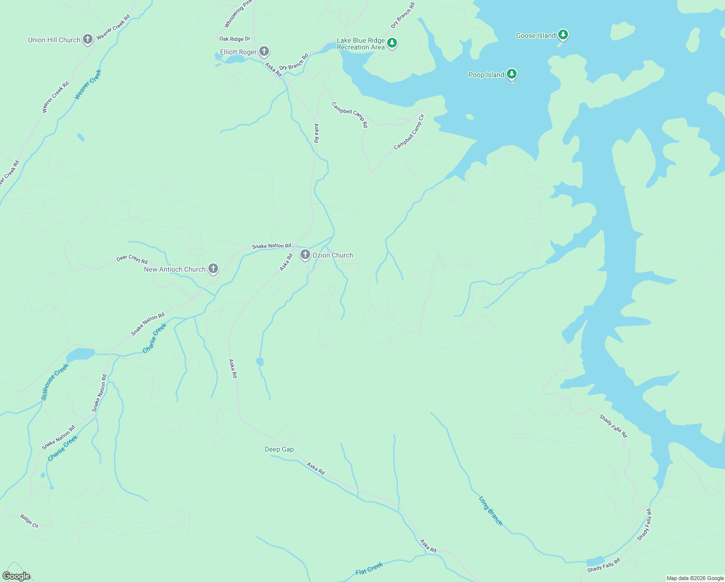 map of restaurants, bars, coffee shops, grocery stores, and more near 180 Green Ridge Road in Blue Ridge