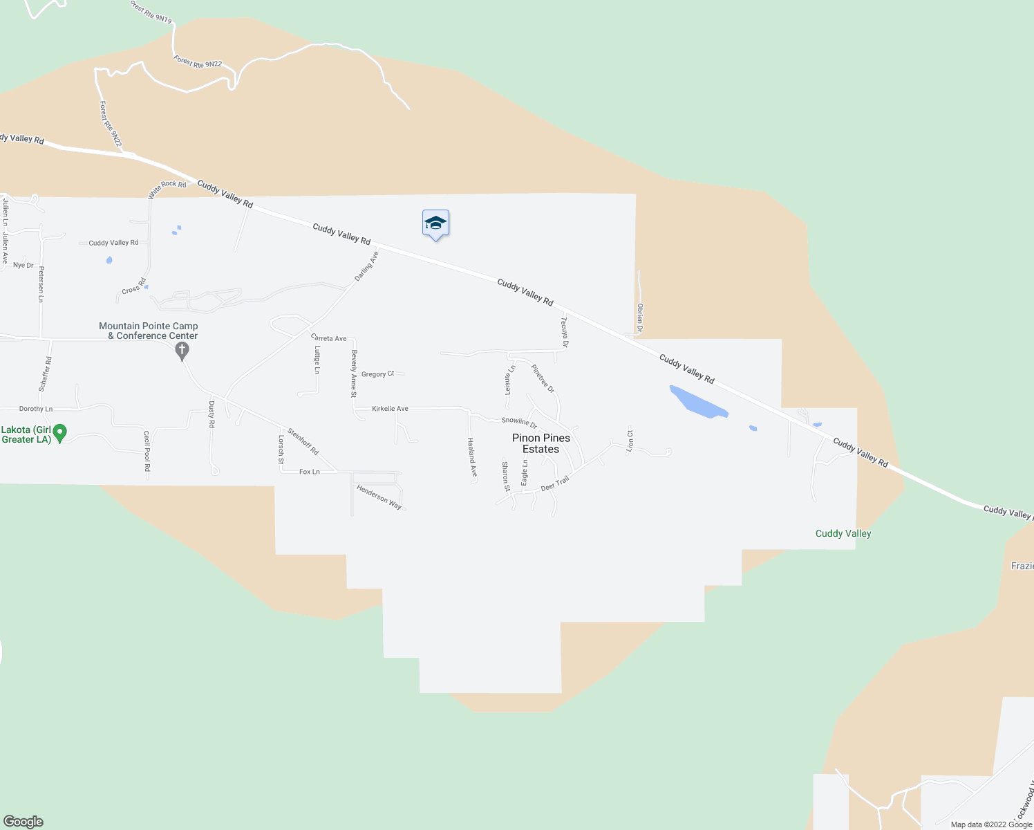 map of restaurants, bars, coffee shops, grocery stores, and more near 1216 Snowline Drive in Frazier Park