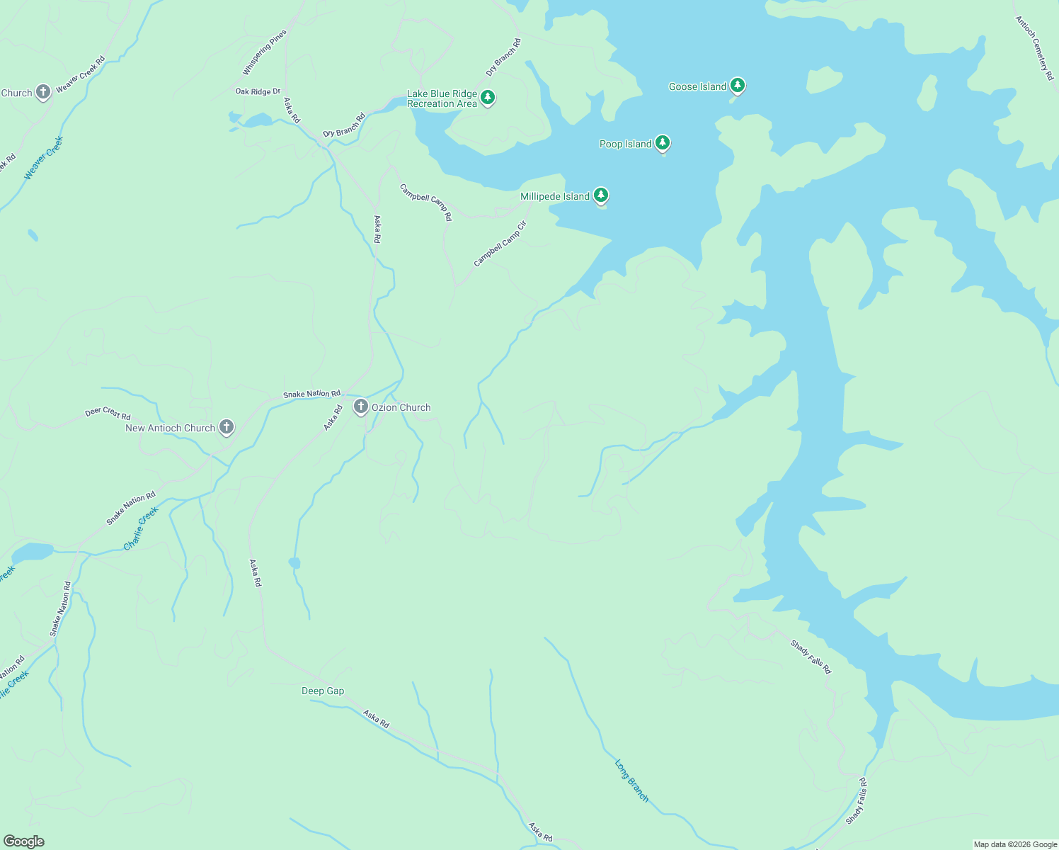 map of restaurants, bars, coffee shops, grocery stores, and more near 915 Green Ridge Road in Blue Ridge