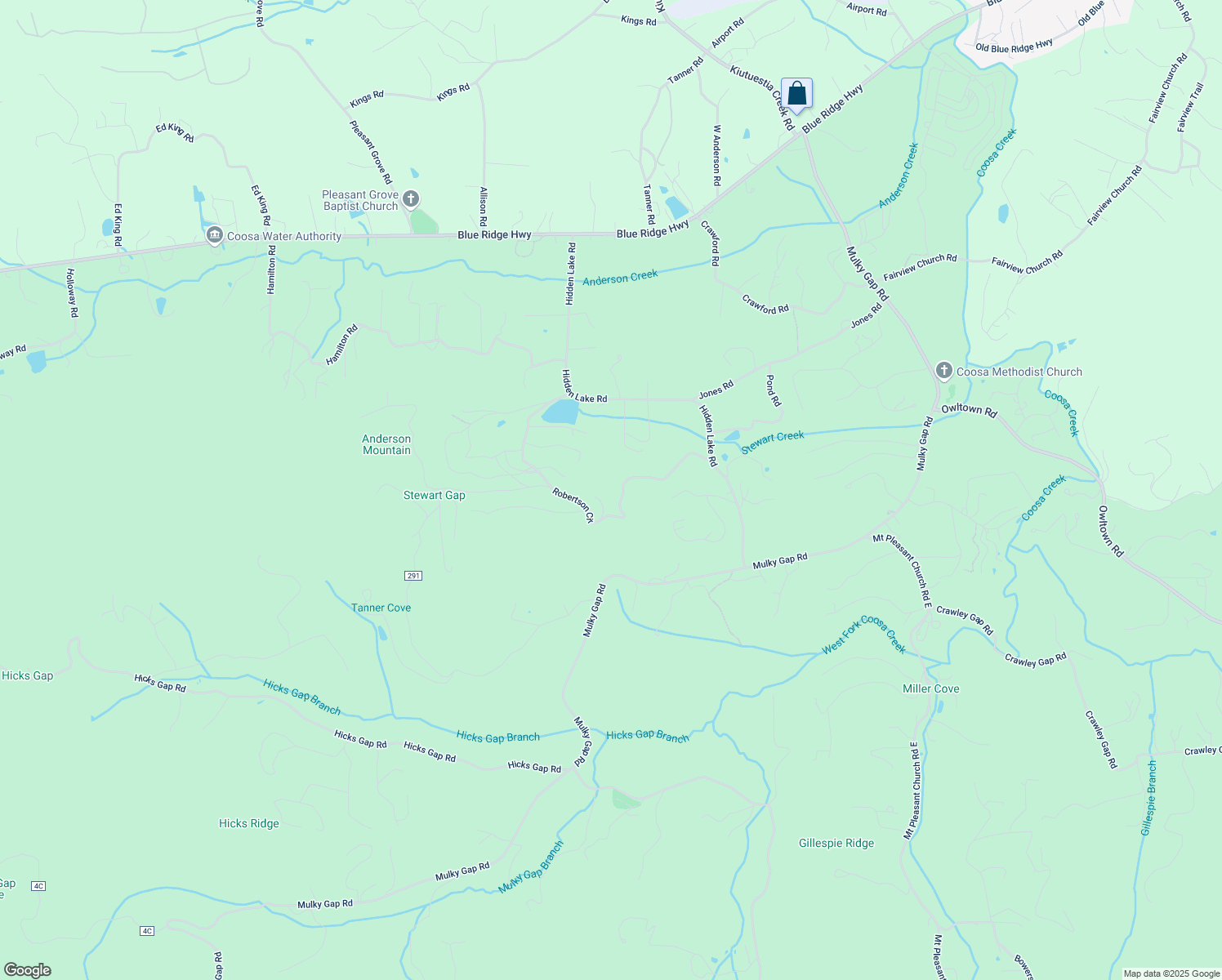 map of restaurants, bars, coffee shops, grocery stores, and more near 767 Robertson Circle in Blairsville