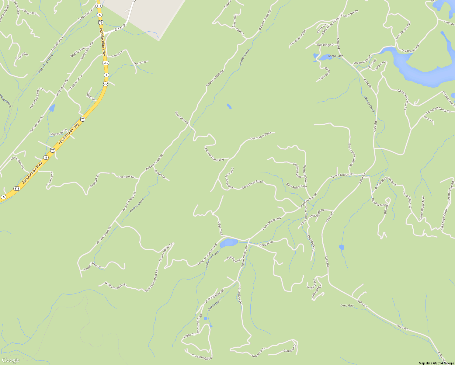 map of restaurants, bars, coffee shops, grocery stores, and more near 449 Deer Crest Overlook in Blue Ridge