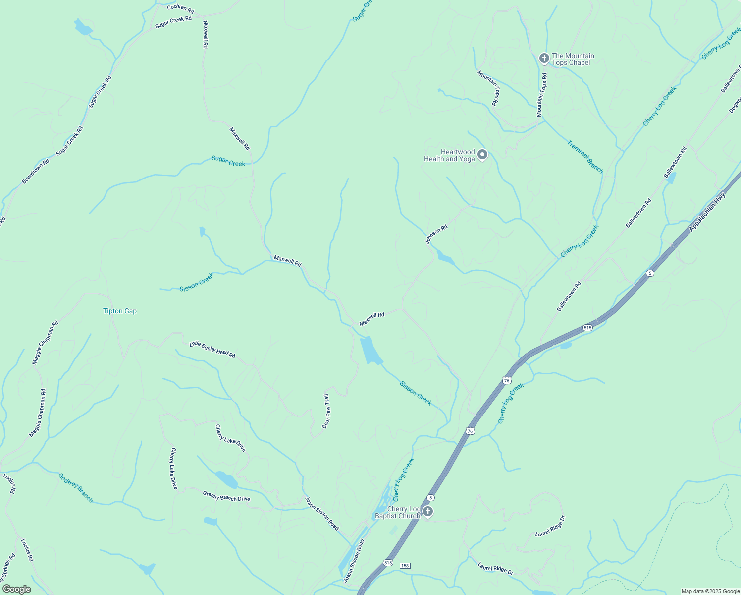 map of restaurants, bars, coffee shops, grocery stores, and more near 1989 Maxwell Road in Blue Ridge